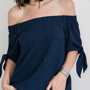 Olivia Grey Off-The-Shoulder Blouse